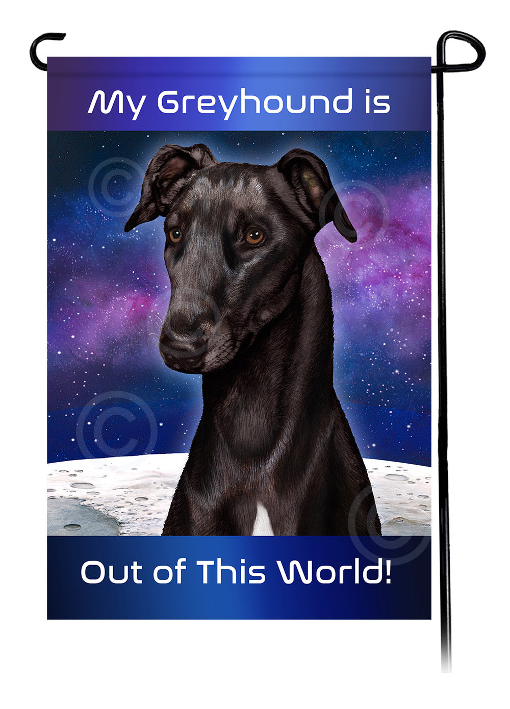 Greyhound Out Of This World Garden Flags
