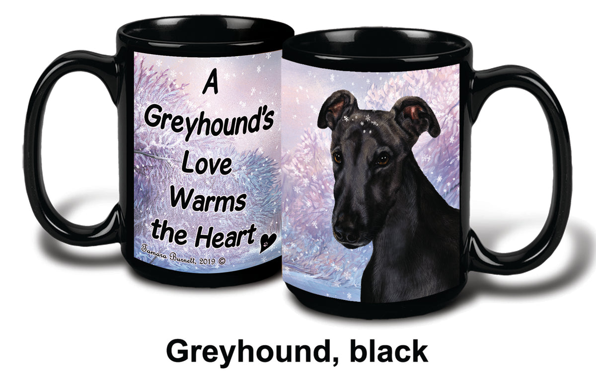 Greyhound Black Winter Mug 15 oz