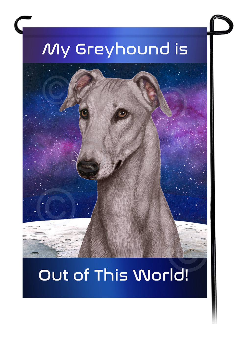 Greyhound Out Of This World - Garden Flag