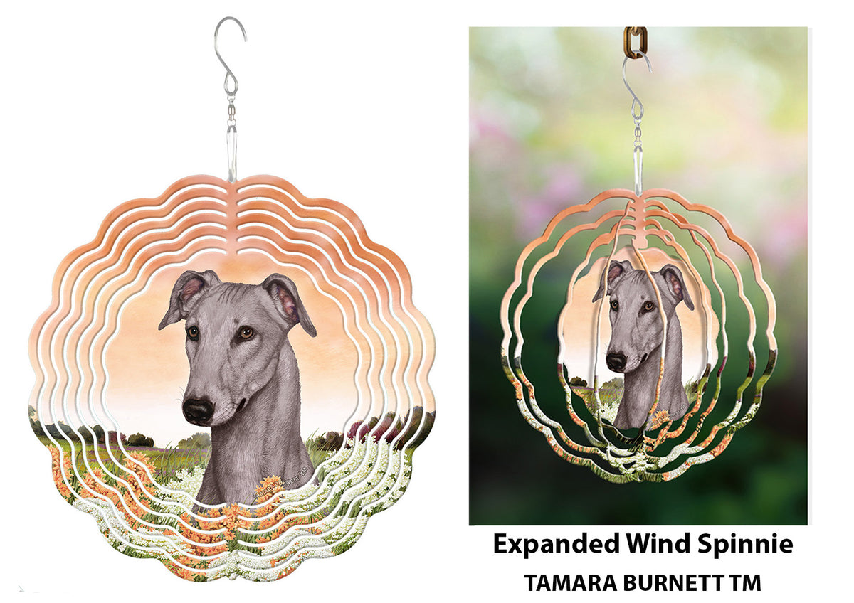Greyhound Blue Wind Spinner