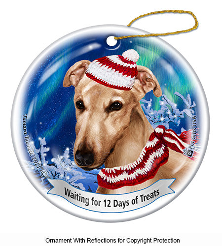 Greyhound Cream Ornament
