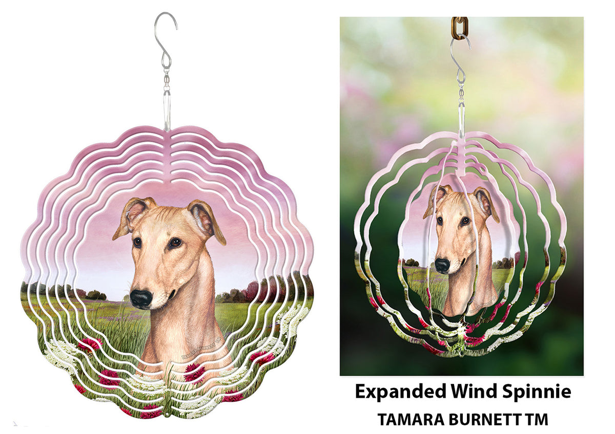 Greyhound Cream Wind Spinner
