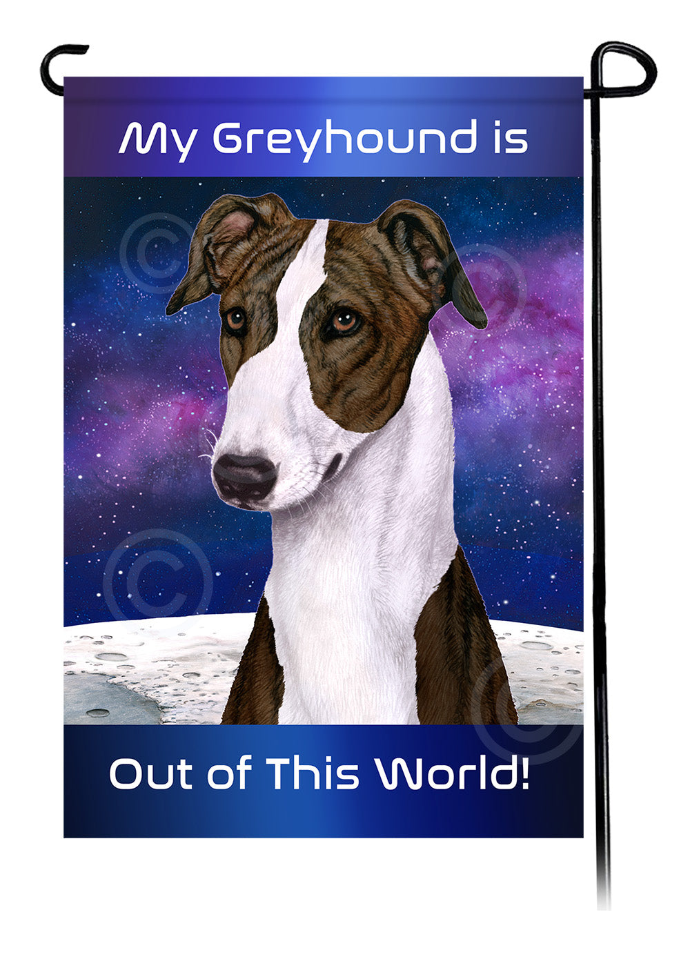 Greyhound Out Of This World - Garden Flag