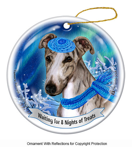Greyhound Brindle Fawn Ornament