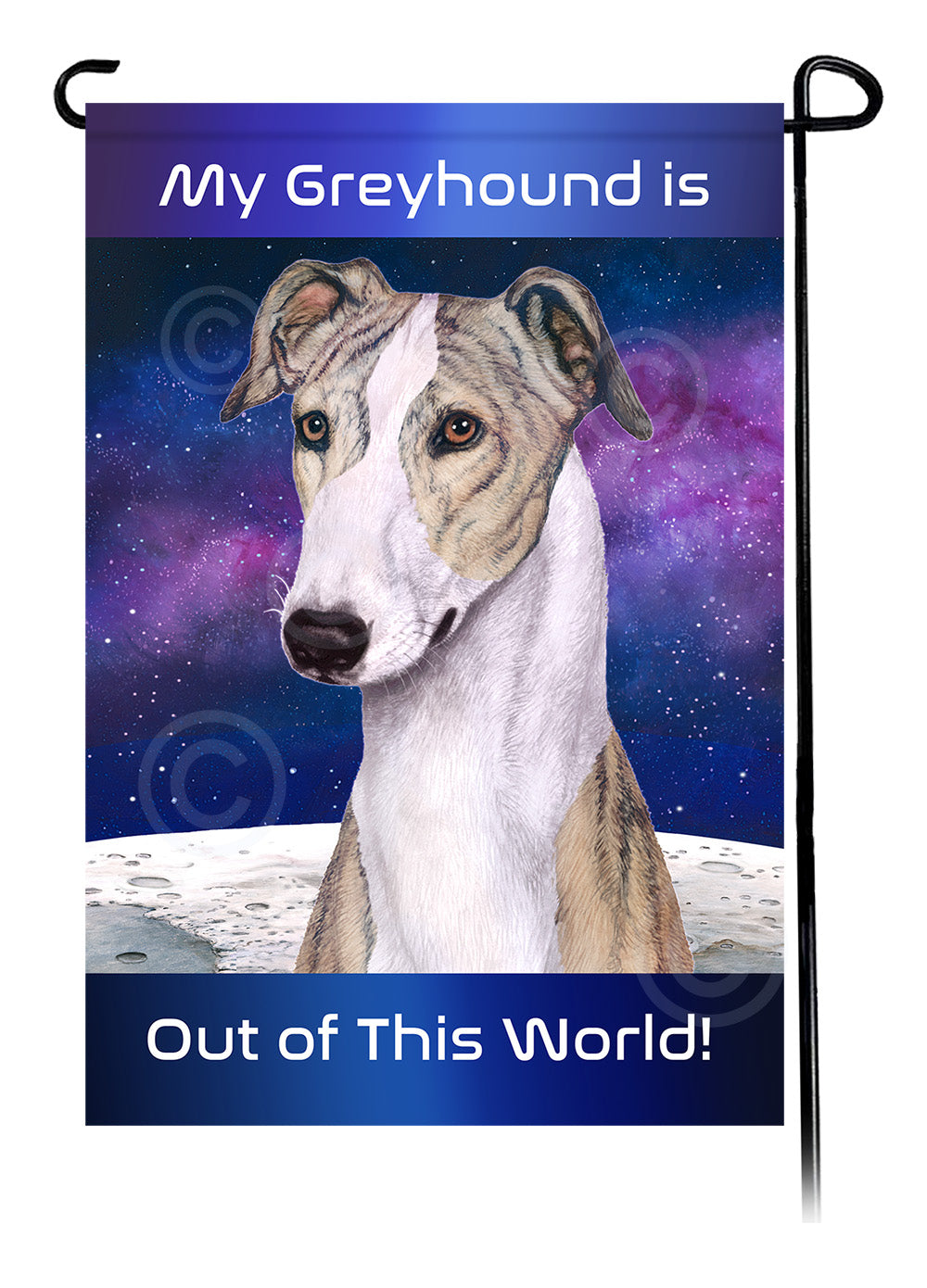 Greyhound Out Of This World - Garden Flag