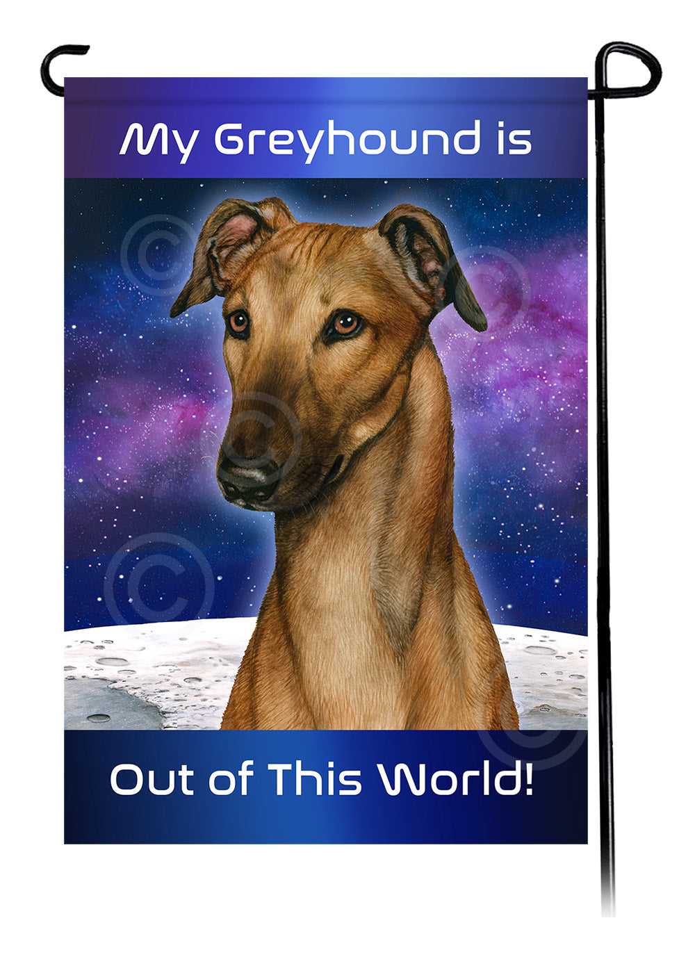 Greyhound Out Of This World - Garden Flag
