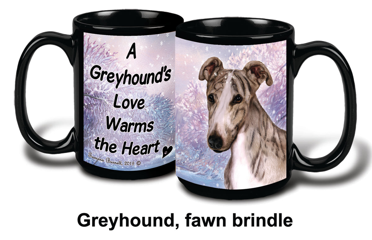 Greyhound Grey Brindle Winter Mug 15 oz