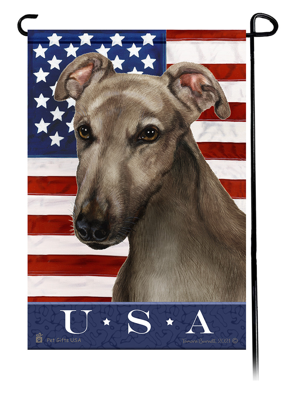 Greyhound True Blue - Garden Flag