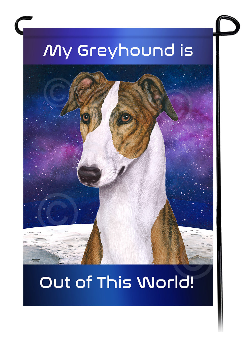 Greyhound Out Of This World - Garden Flag