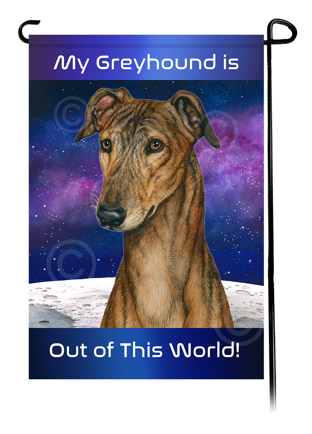 Greyhound Out Of This World - Garden Flag