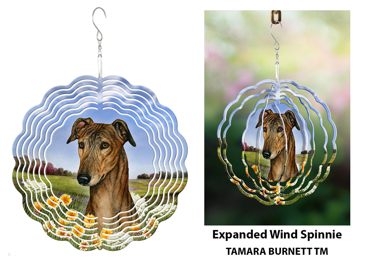 Greyhound Red Brindle Wind Spinner