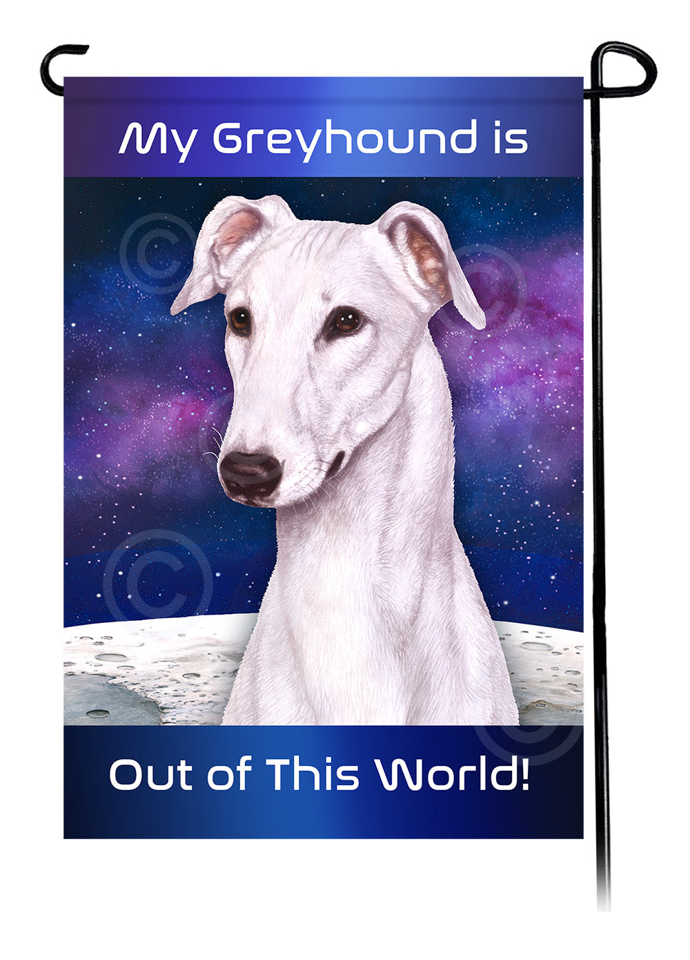 Greyhound Out Of This World - Garden Flag