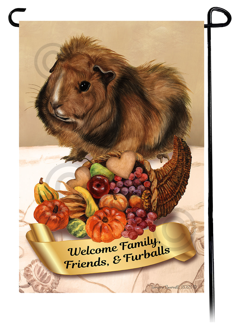 Abyssinian Guinea Pig Thanksgiving Garden Flags