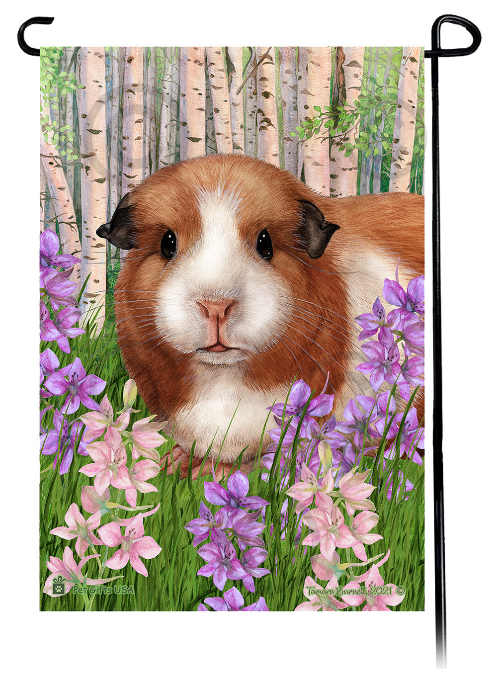 American Guinea Pig Spring Flowers Garden Flags