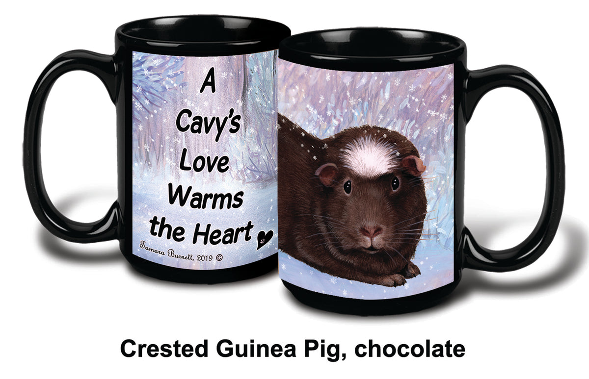Guinea Pig (Chocolate Crested) Winter Mug 15 oz