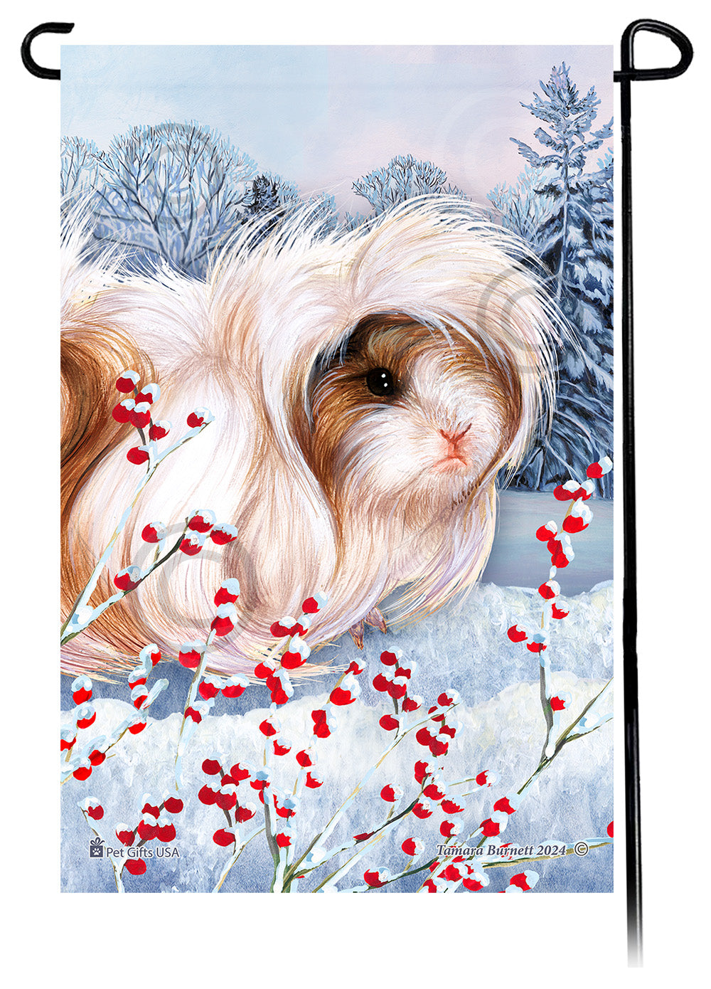 Peruvian Guinea Pig Winterberries Garden Flags