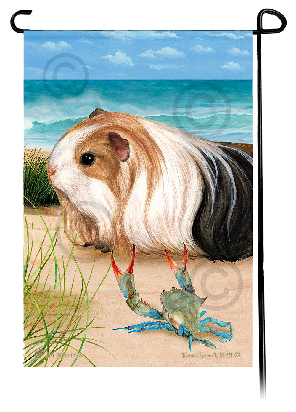 Silkie Guinea Pig Summer Beach Garden Flag