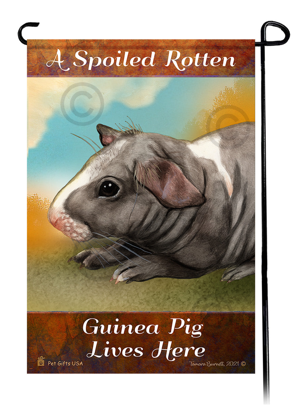 Skinny Hairless Guinea Pig Spoiled Rotten Garden Flags