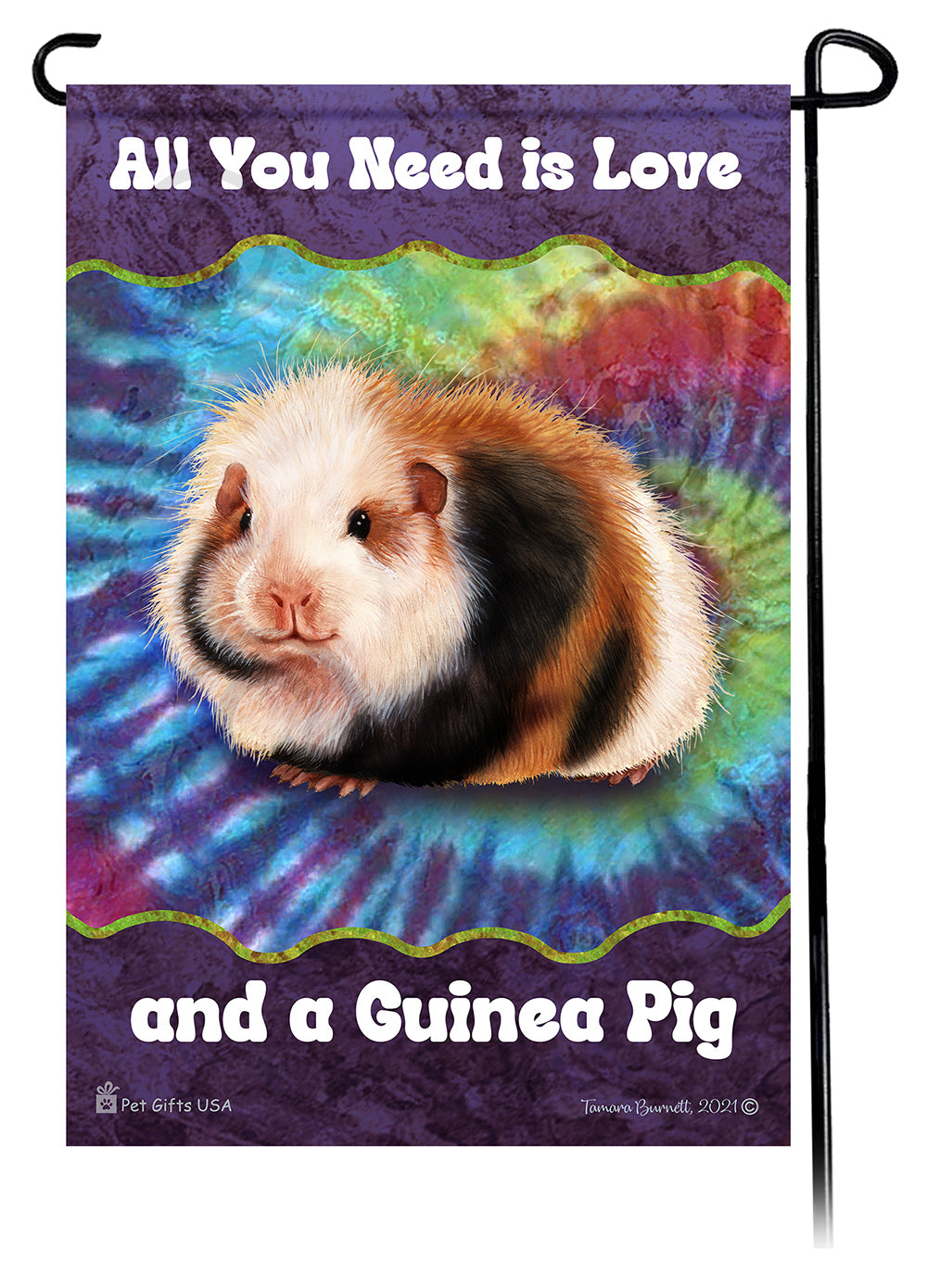 Teddy Bear Guinea Pig All You Need Is Love Garden Flags