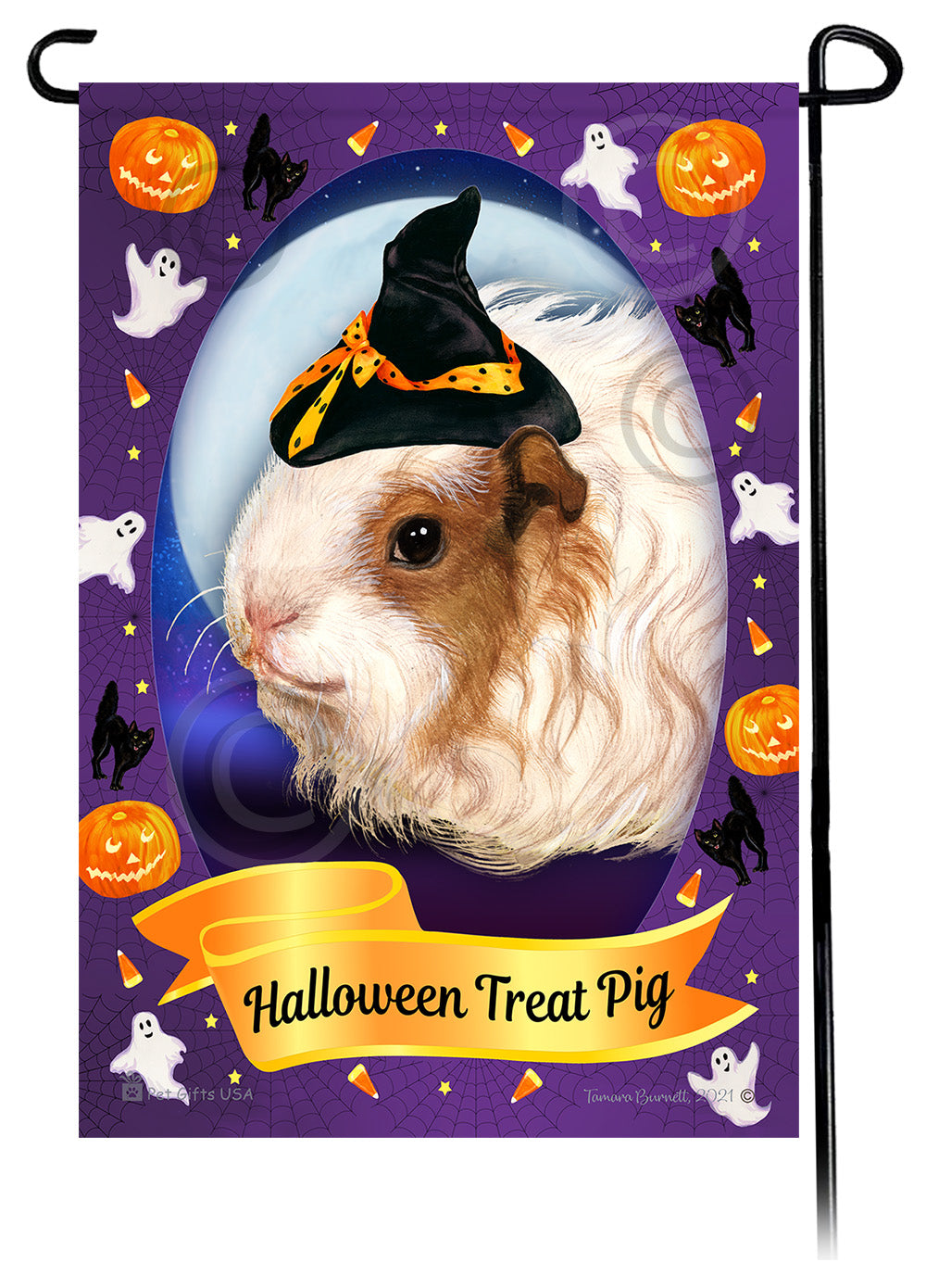 Texel Guinea Pig Halloween Howls Garden Flags
