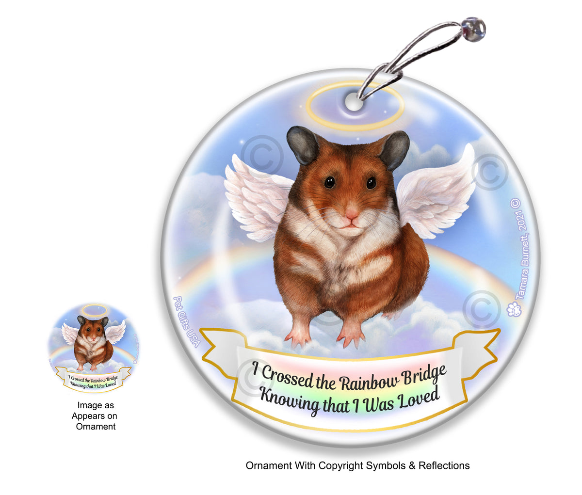 Hamster Rainbow Bridge Memorial Ornament