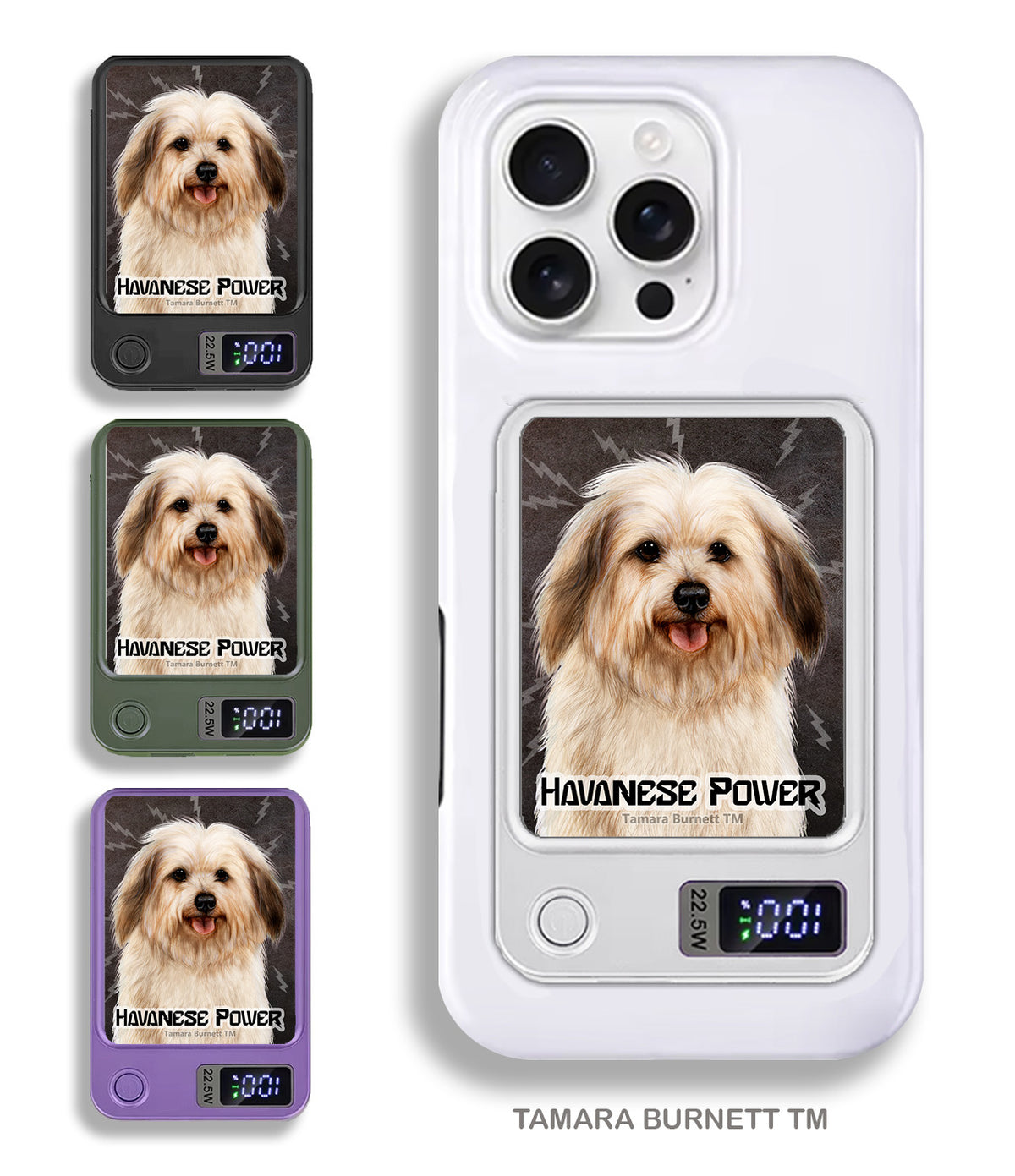 Havanese Cream Sable (Long) Phone Bank Wireless Charger