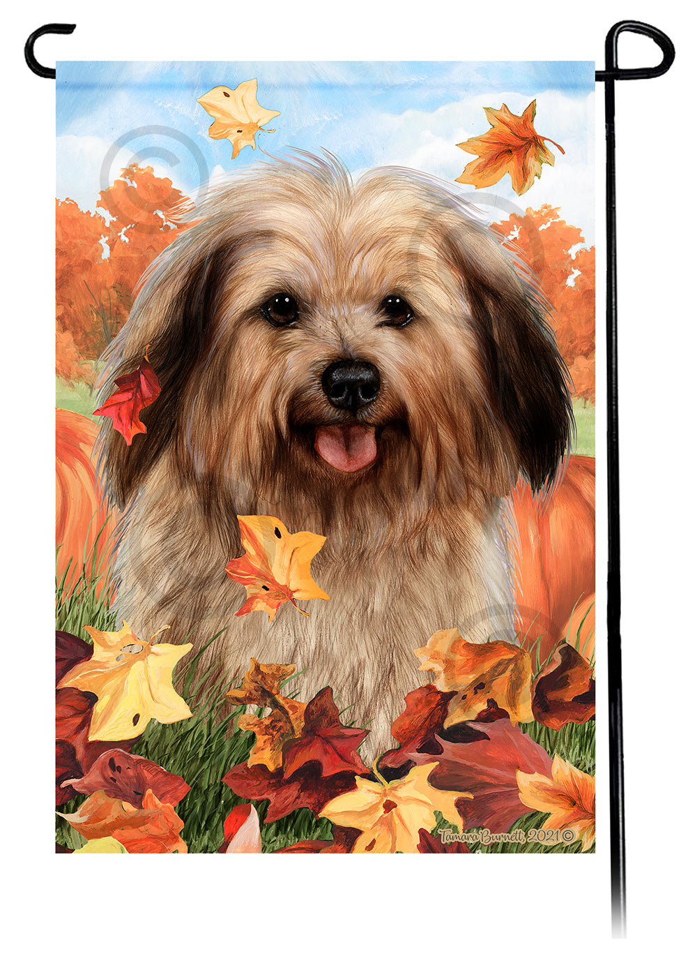 Havanese Falling Leaves - Garden Flag