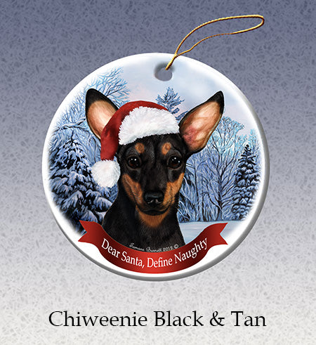 Chiweenie - Dear Santa, Define Naughty Christmas Ornament