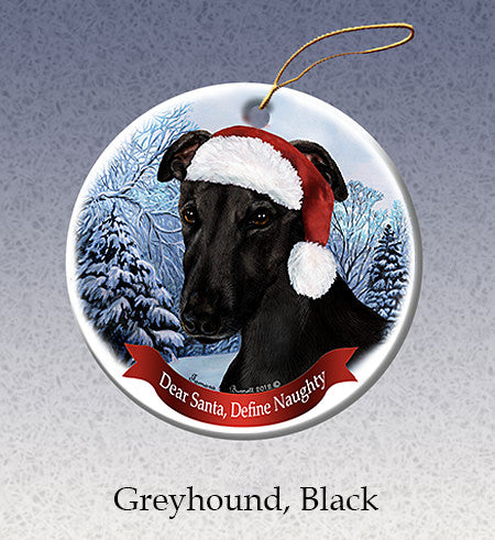 Greyhound Black Ornament