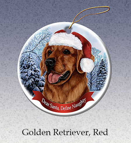 Golden Retriever Red Ornament