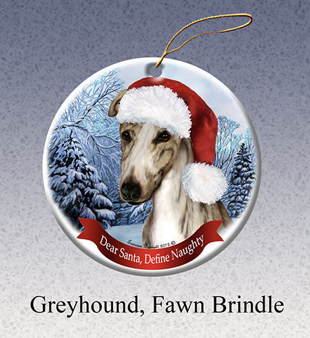 Greyhound Fawn Brindle Ornament