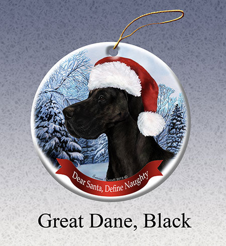 Great Dane Uncropped) Black Ornament