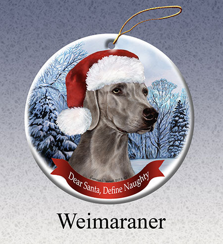 Weimaraner - Dear Santa, Define Naughty Christmas Ornament