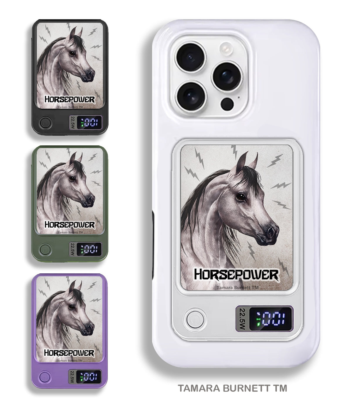 Arabian Horse Grey Dapple Phone Bank Wireless Charger