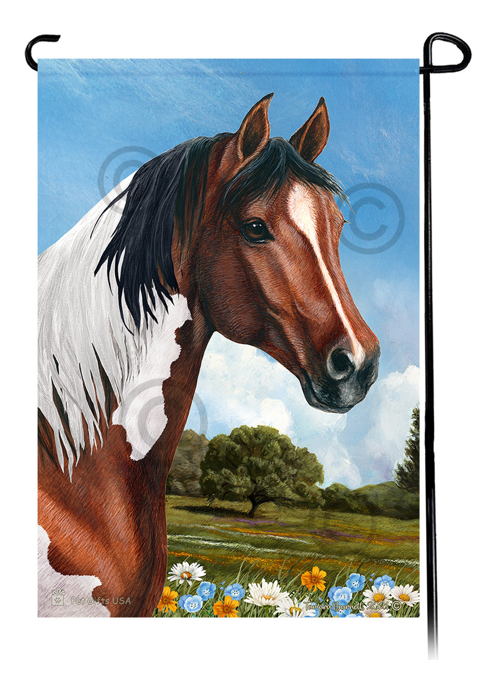 Quarter Horse Summer Flowers - Garden Flag