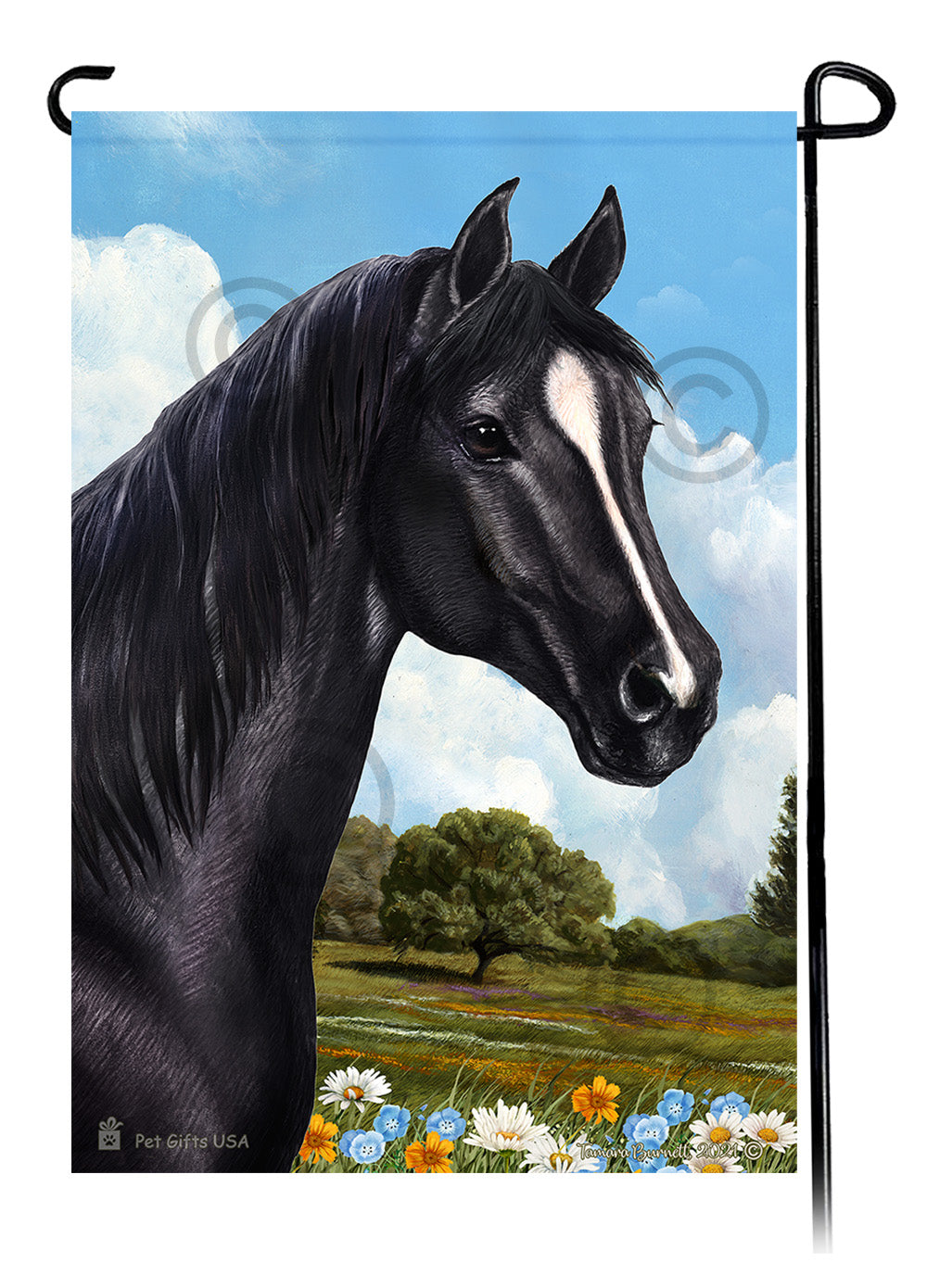 Quarter Horse Summer Flowers - Garden Flag