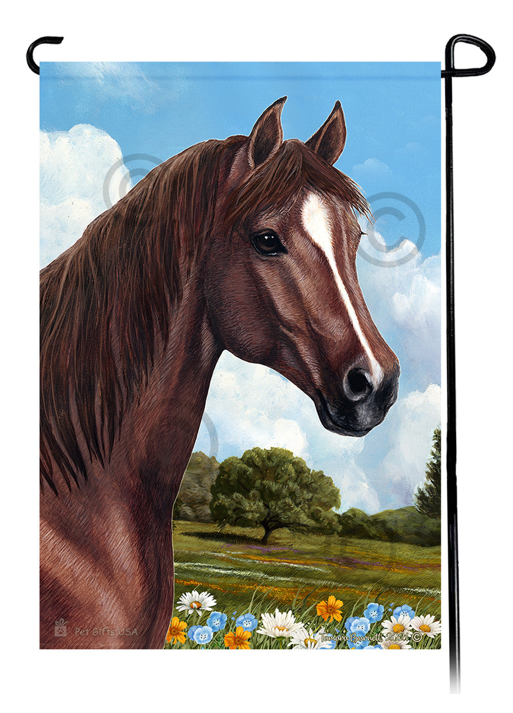 Quarter Horse Summer Flowers - Garden Flag