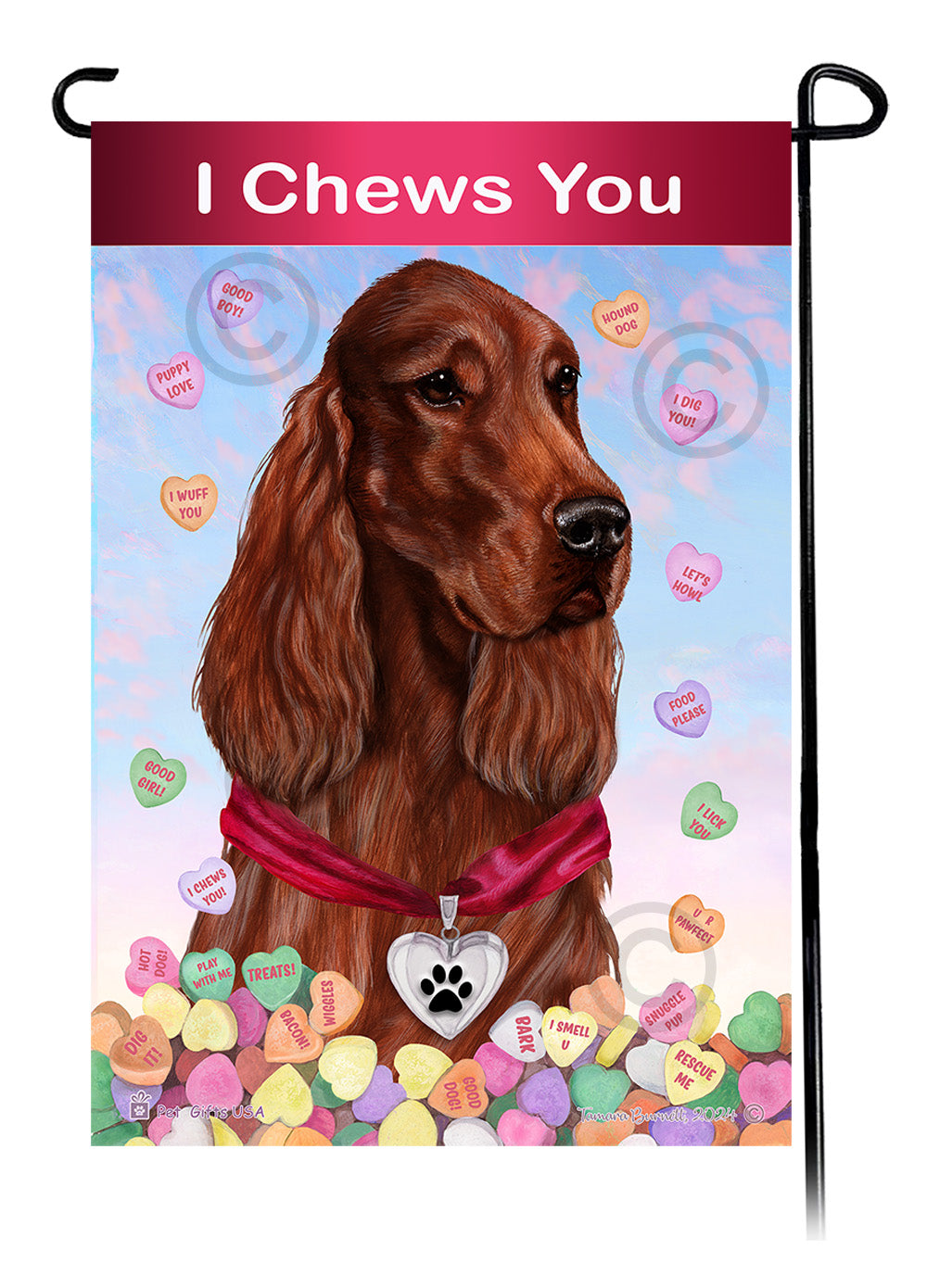Irish Setter Valentine Sweetheart Garden Flags