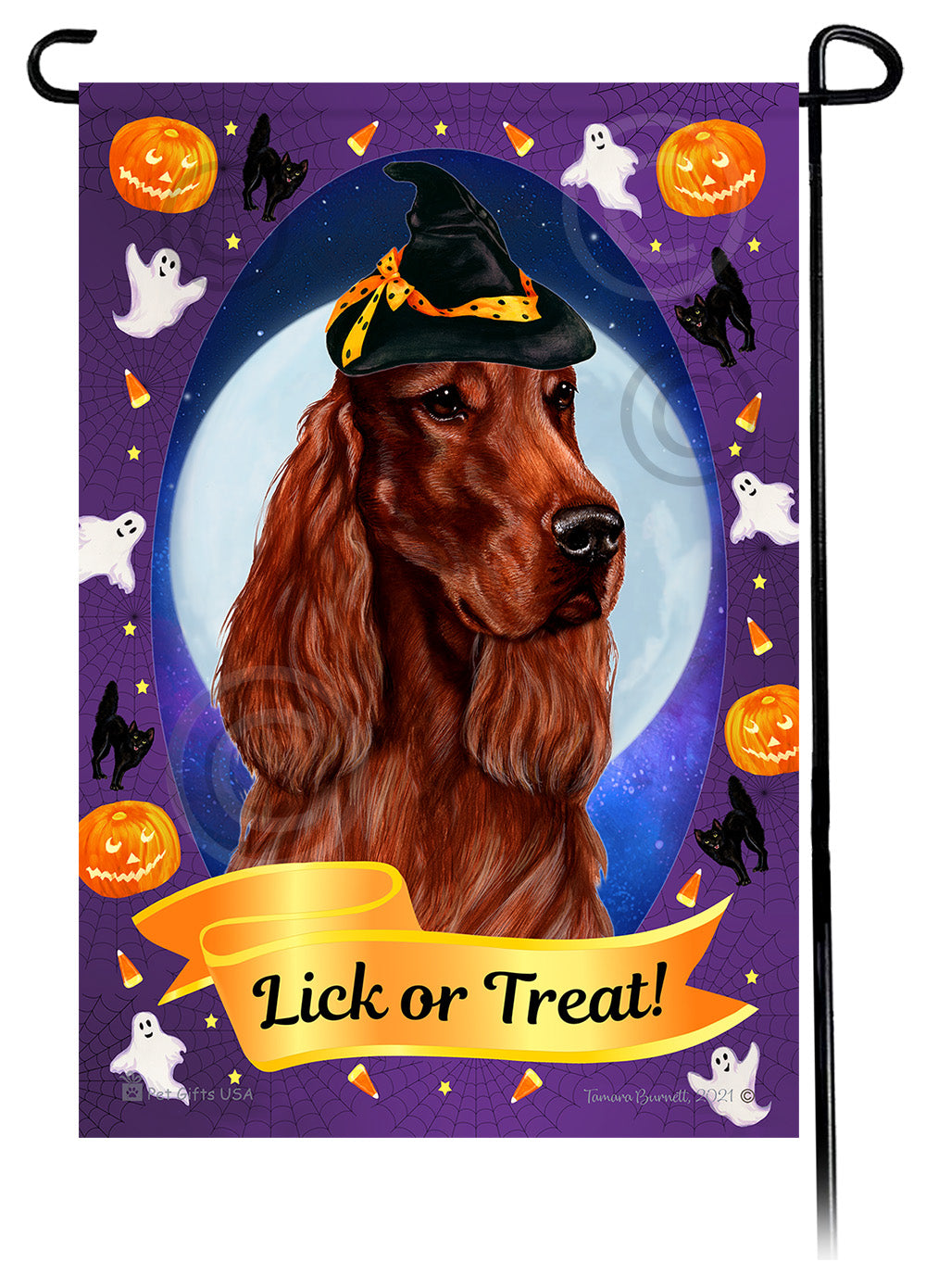 Irish Setter Halloween Howls - Garden Flag