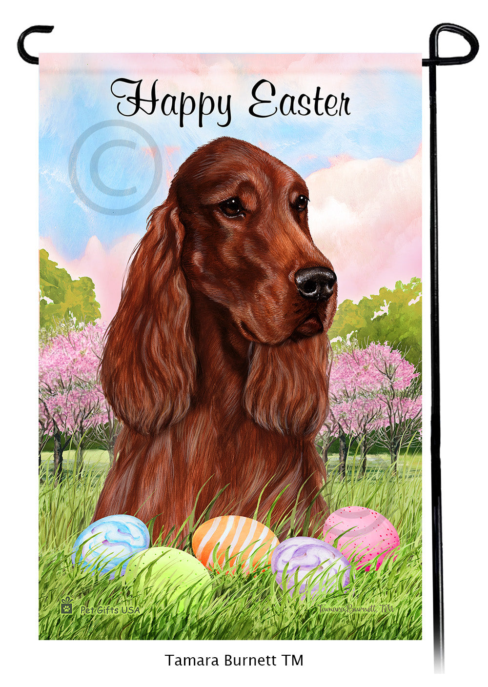 Irish Setter Happy Easter Garden Flags