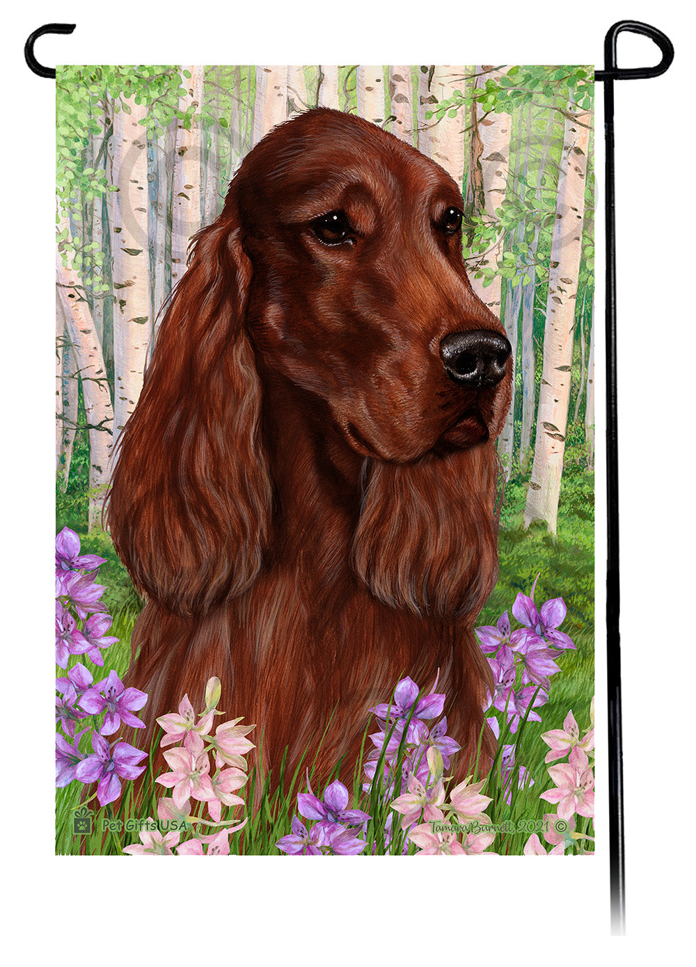 Irish Setter Spring Flowers Garden Flags