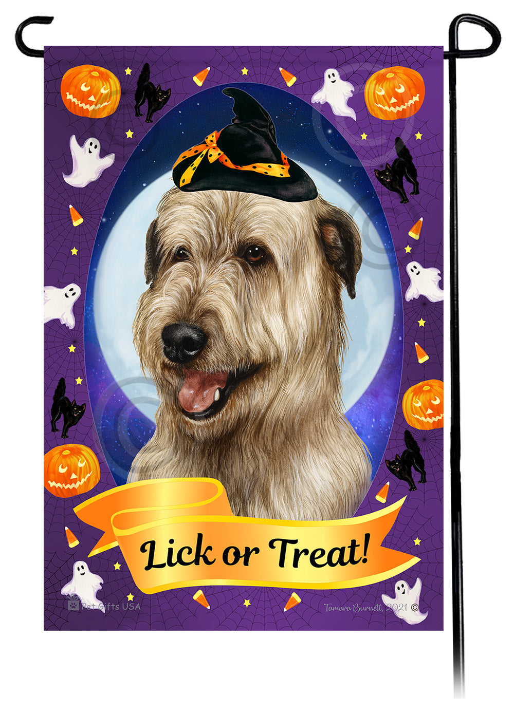 Irish Wolfhound Halloween Howls - Garden Flag