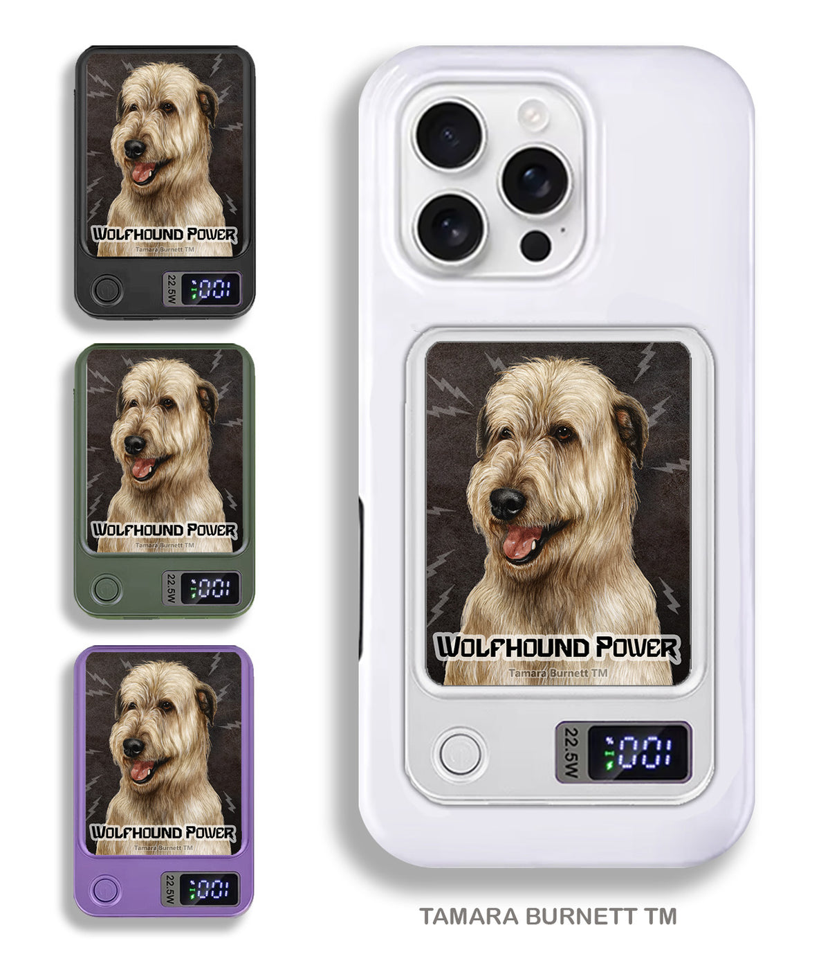 Irish Wolfhound Wheaten Phone Bank Wireless Charger