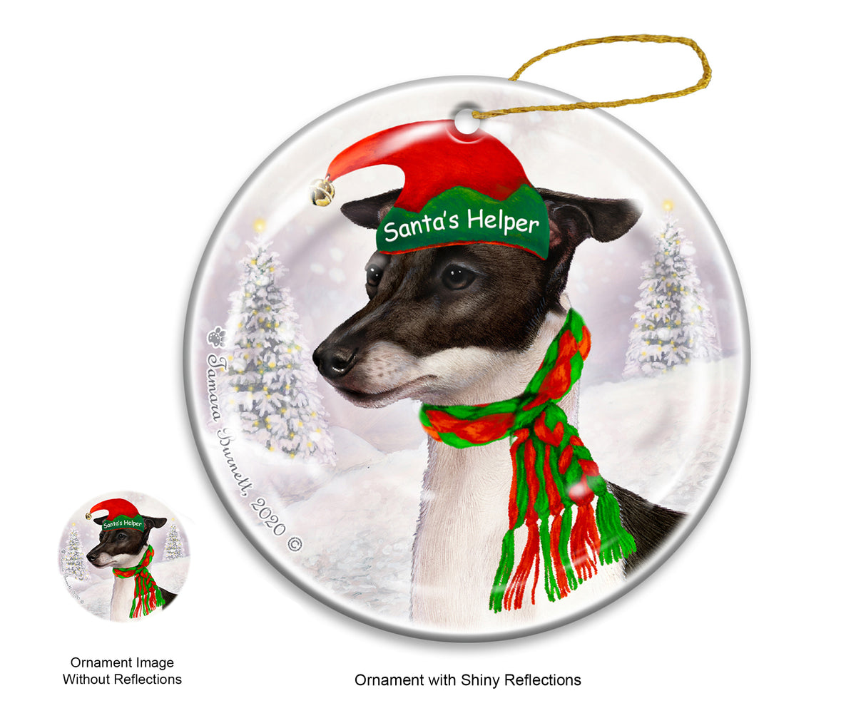 Italian Greyhound Black and White Ornament