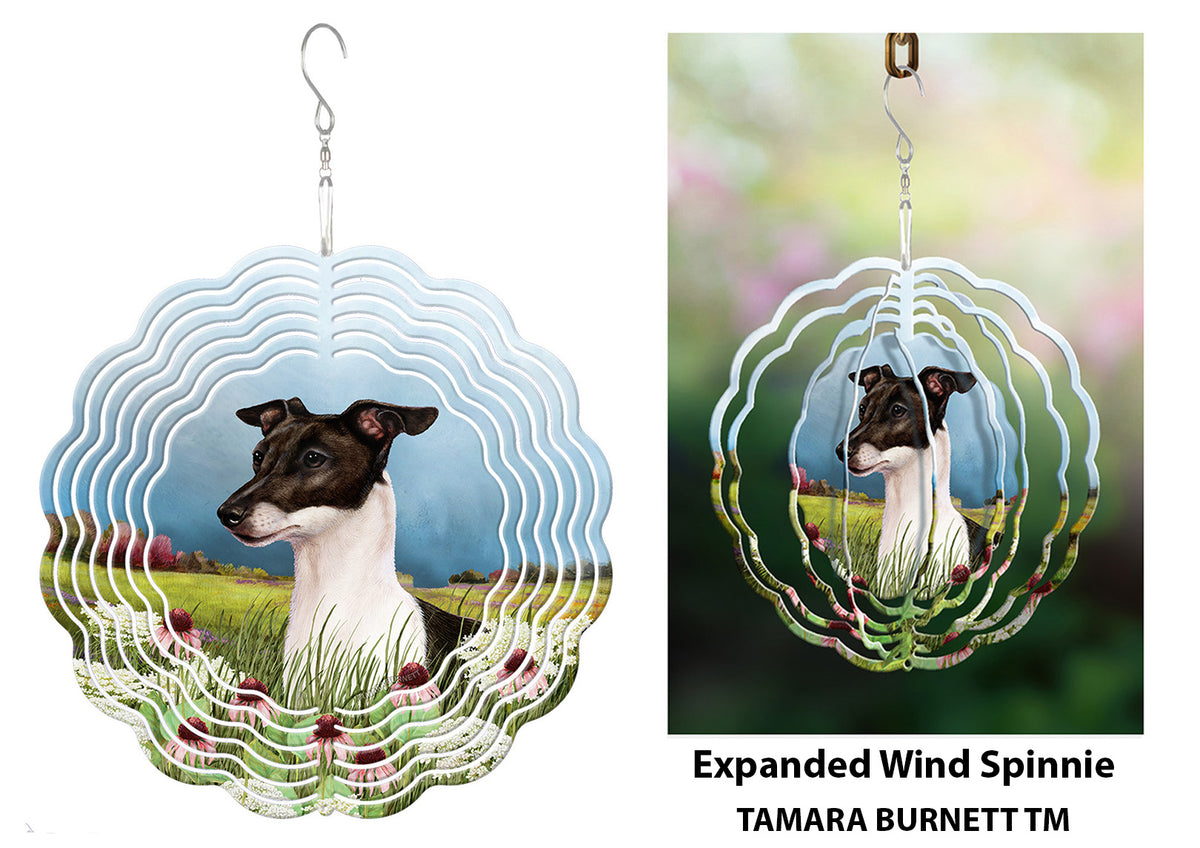 Italian Greyhound Black and White Wind Spinner