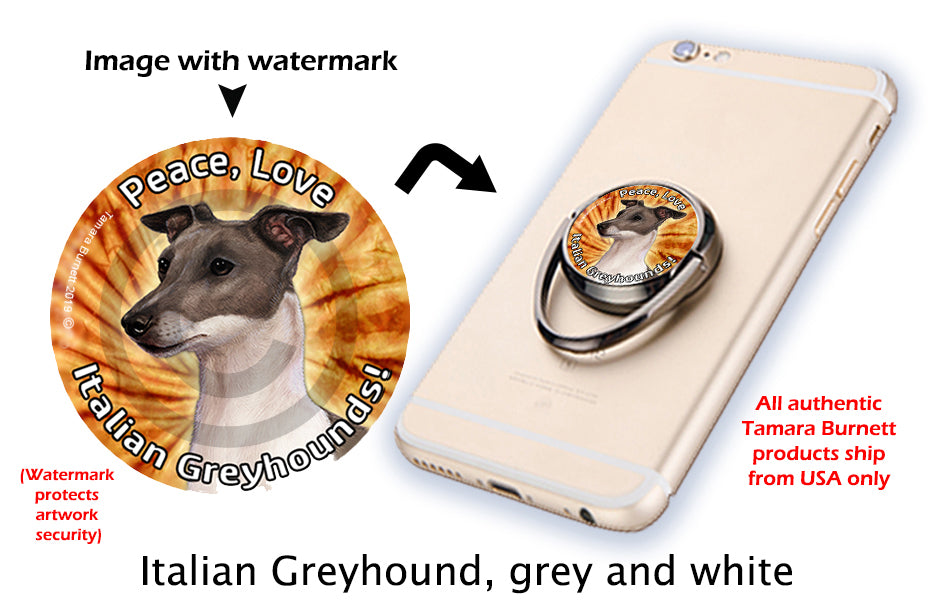 Italian Greyhound Blue and White Phone Stand