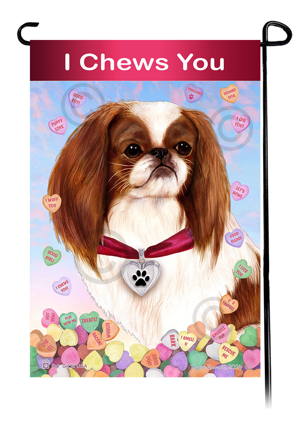 Japanese Chin Valentine Sweetheart - Garden Flag