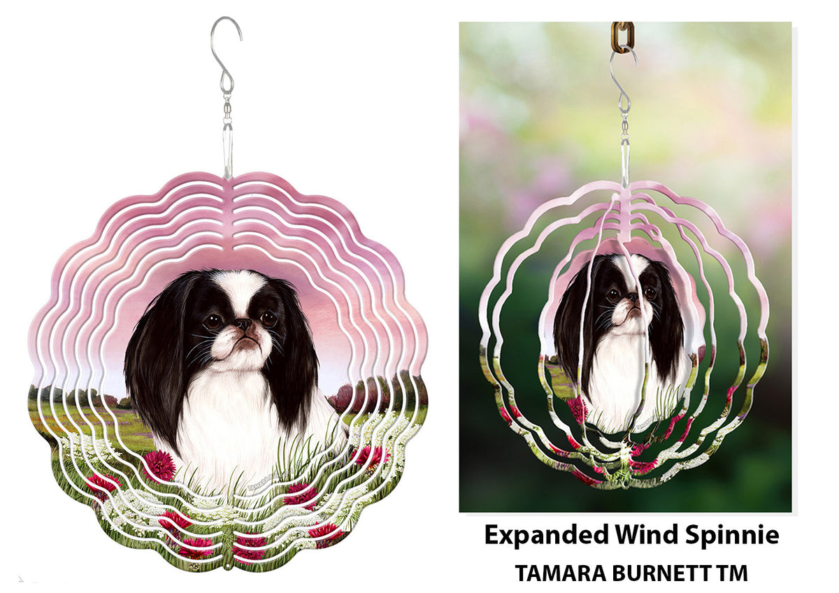 Japanese Chin Black and White Wind Spinner