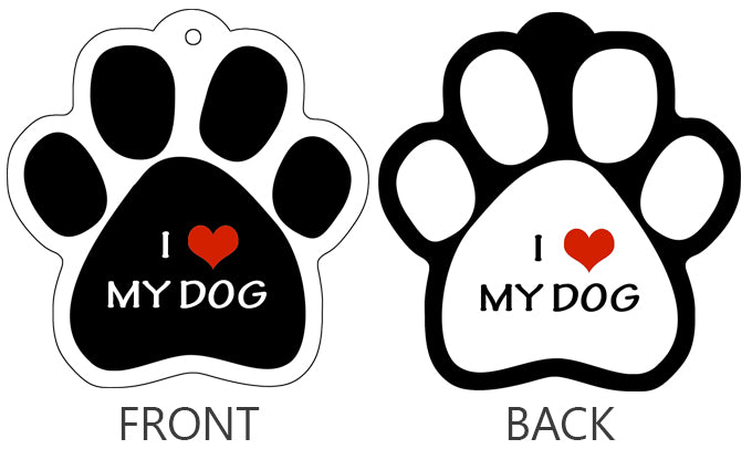 I (HEART) My Dog - Paw Keychain