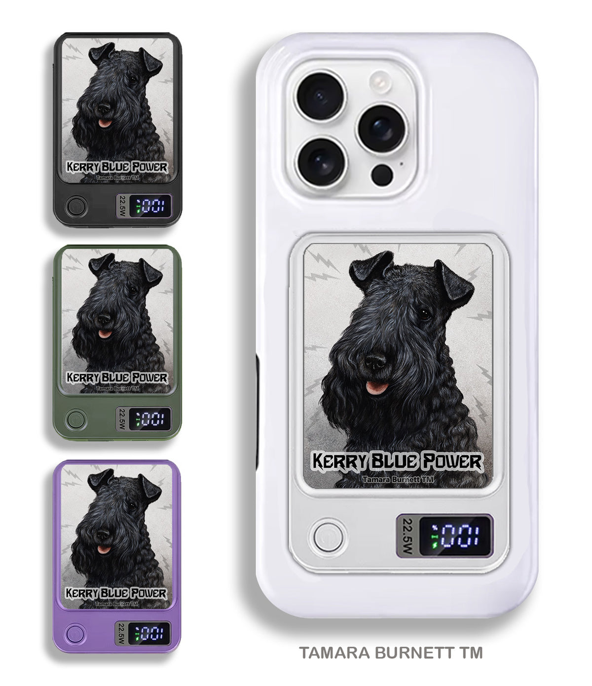 Kerry Blue Terrier Phone Bank Wireless Charger